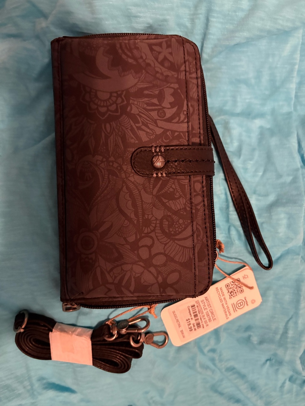 Sakroots Large smart phone, Crossbody wallet very dark blue